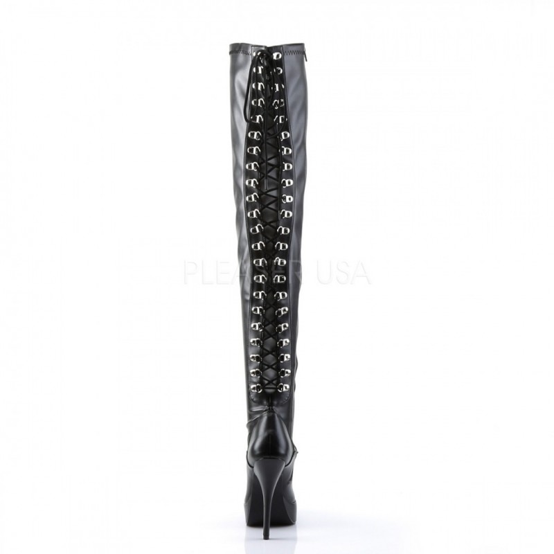 Devious Indulge 3063 Thigh High Boots PU IND3063/B/PU-E