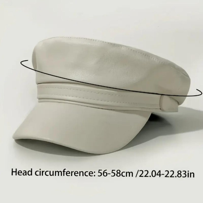 Beret PU Leather Flat Top Cap GX5639168