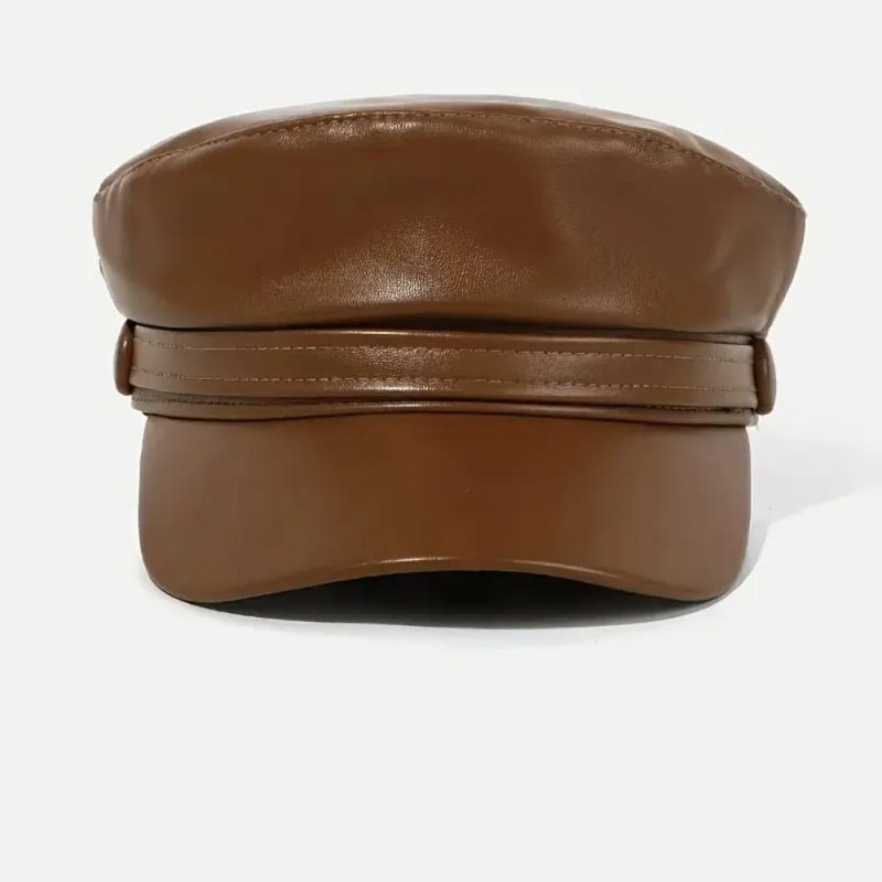Beret PU Leather Flat Top Cap GX5639168