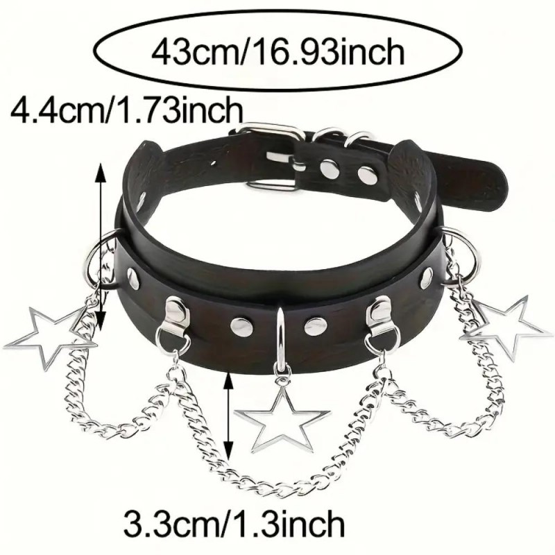 AR Ladies Gothic Punk Choker Necklace Collar QF584948