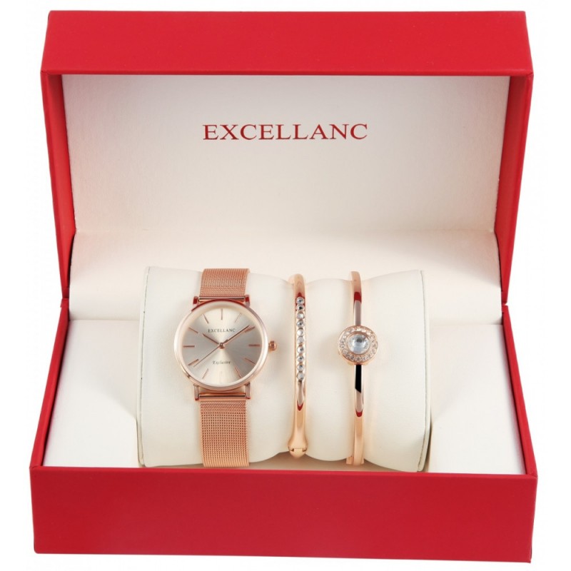 Excellanc ladies gift set with watch and 2 bracelets 1800154-001