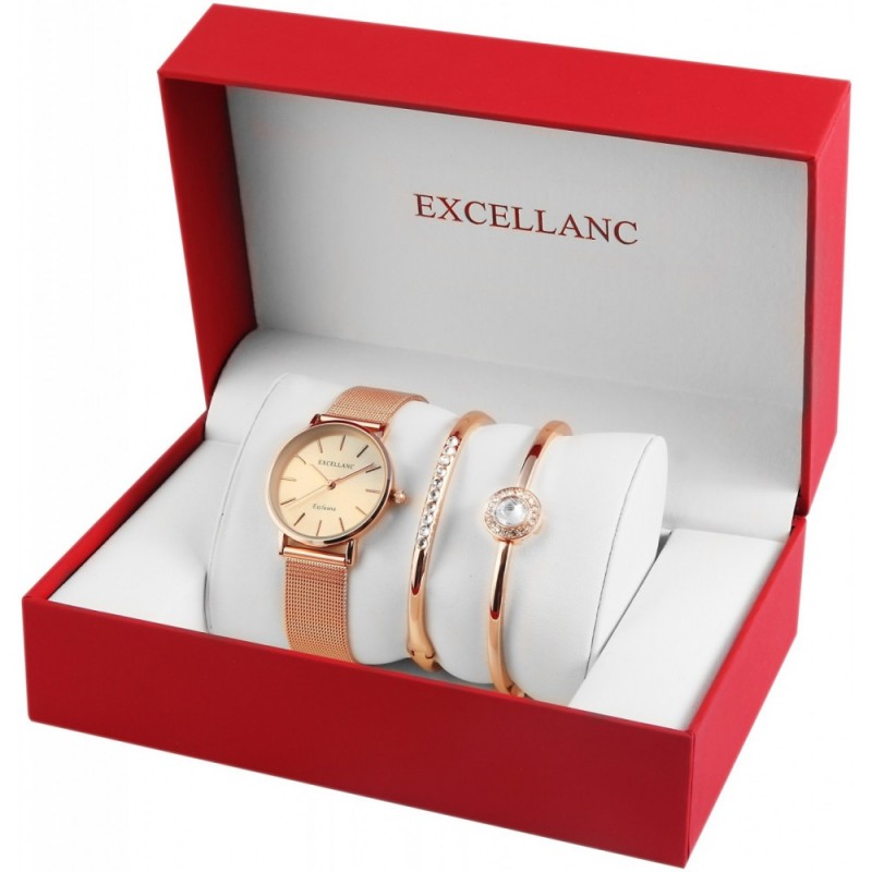 Excellanc ladies gift set with watch and 2 bracelets 1800154-001