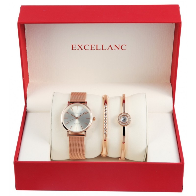 Excellanc ladies gift set with watch and 2 bracelets 1800154-002