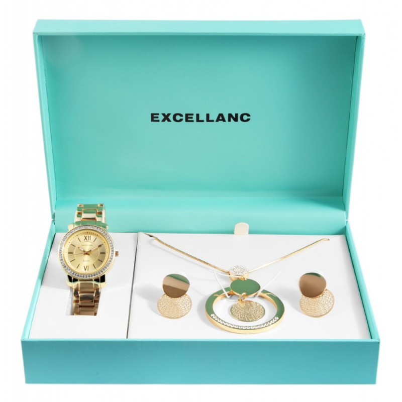 Excellanc ladies watch gift set with necklace and stud earrings 1800175-001