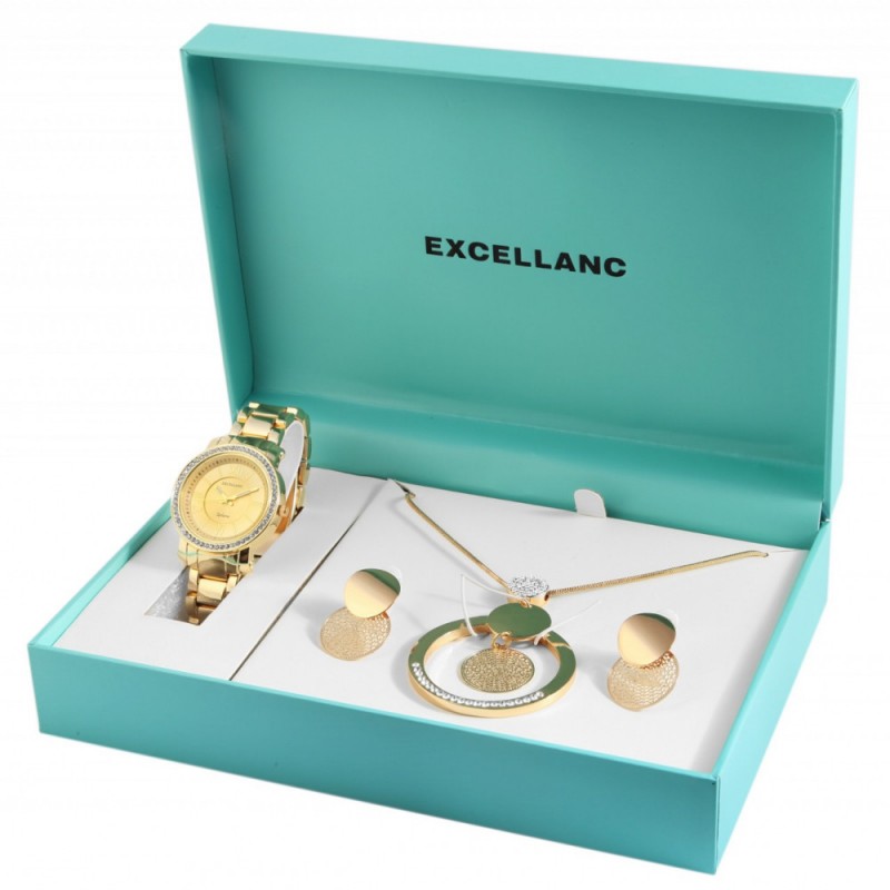Excellanc ladies watch gift set with necklace and stud earrings 1800175-001