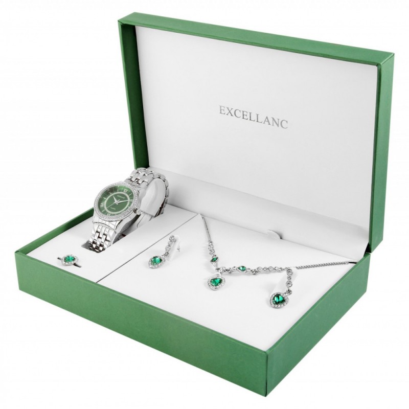 Excellanc ladies watch gift set with necklace, rin...