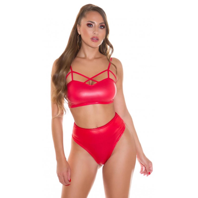 Koucla Wetlook трусики с завышенной талией и оборками 0000UH20533R-ru