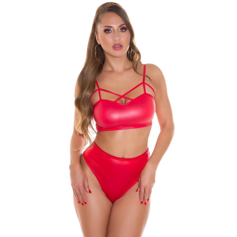 Koucla Wetlook трусики с завышенной талией и оборками 0000UH20533R-ru