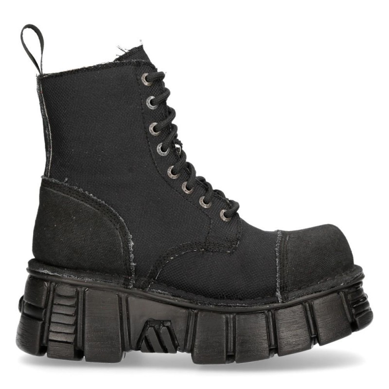 New Rock Black Tower Ankle Boots M-MILI083C-RC7