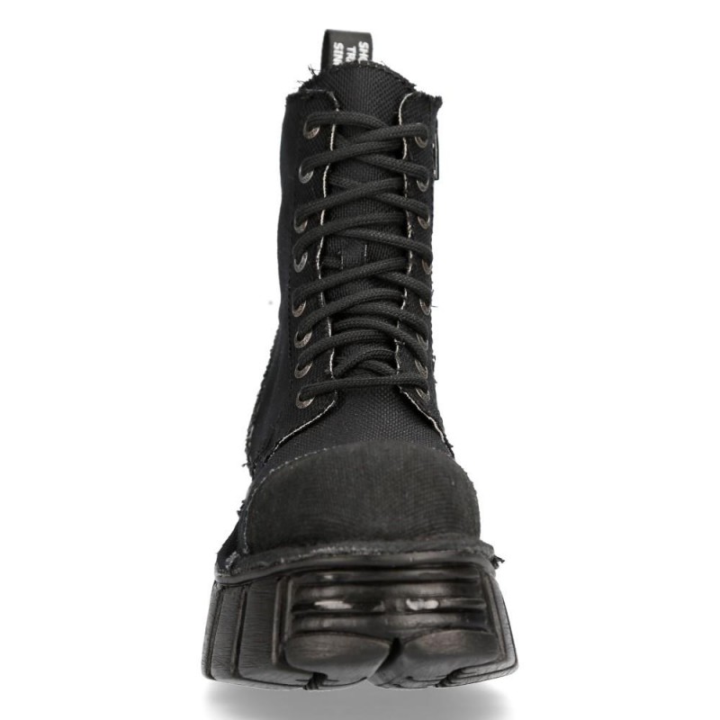 New Rock Black Tower Ankle Boots M-MILI083C-RC7