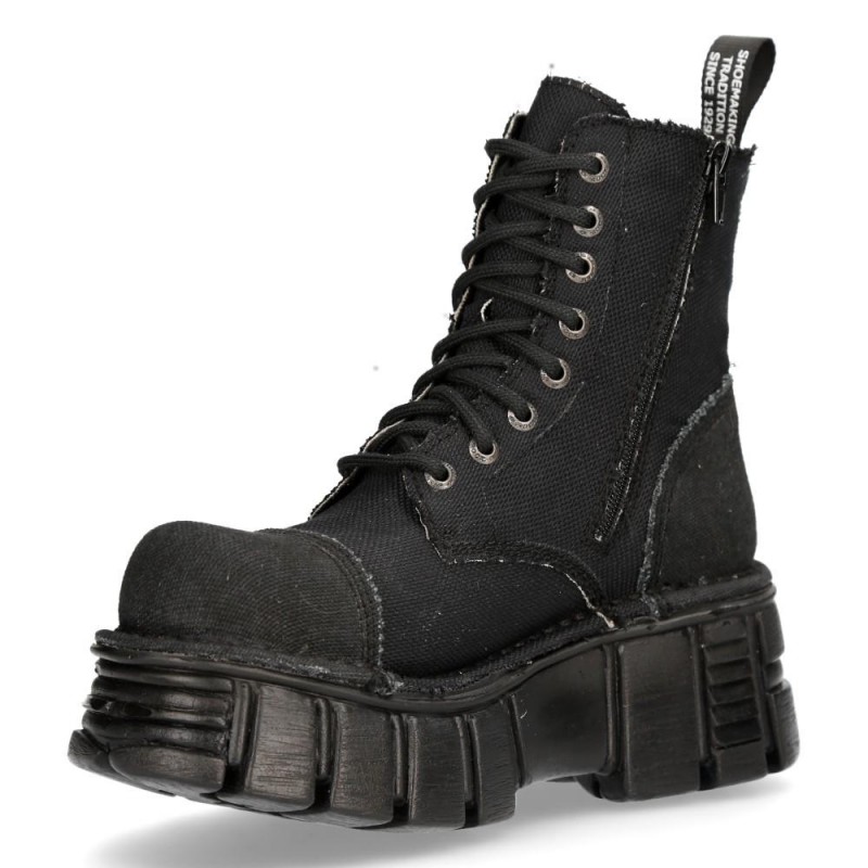 New Rock Black Tower Ankle Boots M-MILI083C-RC7